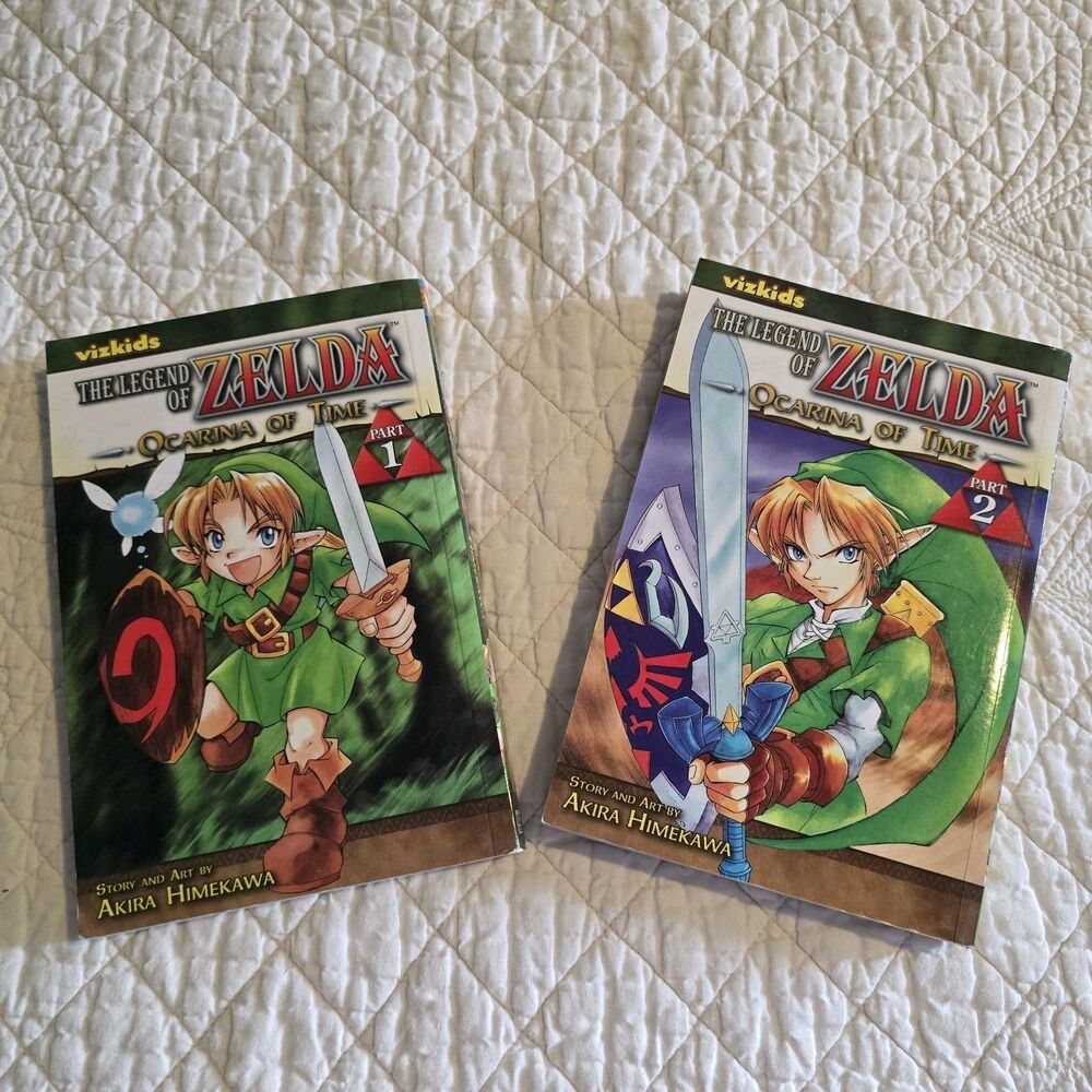 The Legend of Zelda Ocarina of Time Part 1 & 2 Manga Books Vizkids Excellent!